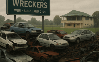 Car wreckers near Wiri cricket ground, Auckland 2104