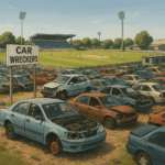Car wreckers near Wiri cricket tournament venue, Auckland 2104